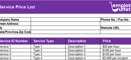 Service Price List