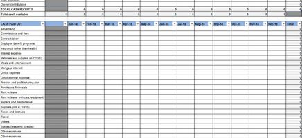 Small Business Cash Flow Projection Excel Template