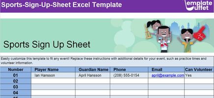 Sports-Sign-Up-Sheet Excel Template