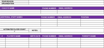 Sports Team Roster