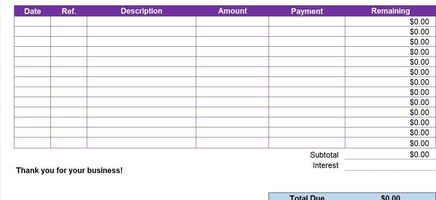 Statement of Accounts Excel Template