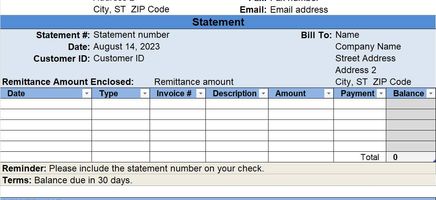 Statement-Template-02 Excel Template