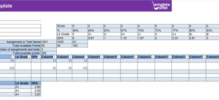 Teacher Grade Book Excel Template