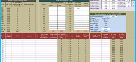 Home Electrical Load and Electrical Bill Template
