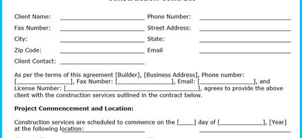Construction Contract Template