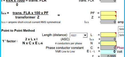 Fault Current Calculation Spreadsheet