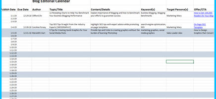 Blog Editorial Calendar Template