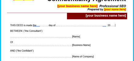 Confidentiality Agreement Template