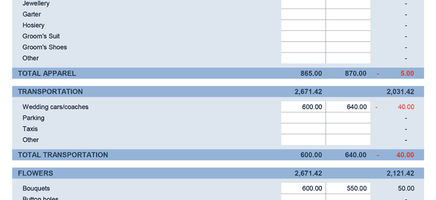 Wedding Budget Calculator