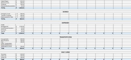 Weekly Budget Planner