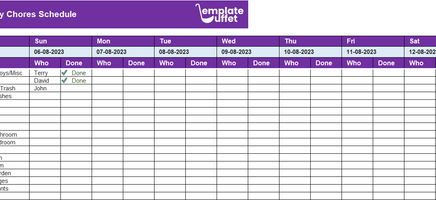 Weekly Chores Schedule