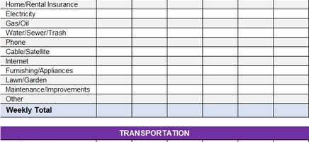 Weekly Family Budget