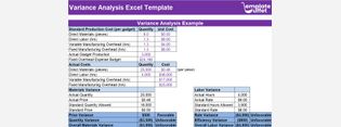 Variance Analysis Excel Template