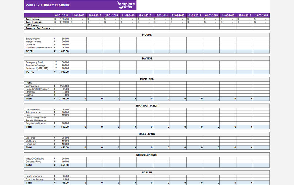 Weekly Budget Planner