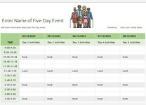 Family events scheduler, with ideas