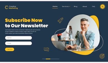 landing page template design for newsletter