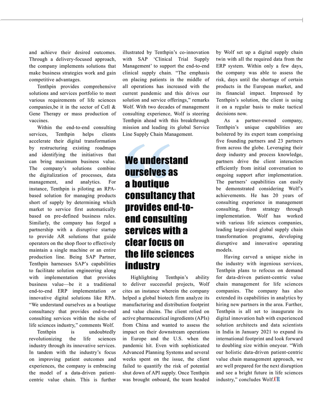 Tenthpin- The Trusted Advisor for Data-Driven Patient-Centric Value Chain Management in Life Sciences Tenthpin- The Trusted Advisor for Data-Driven Patient-Centric Value Chain Management in Life Sciences