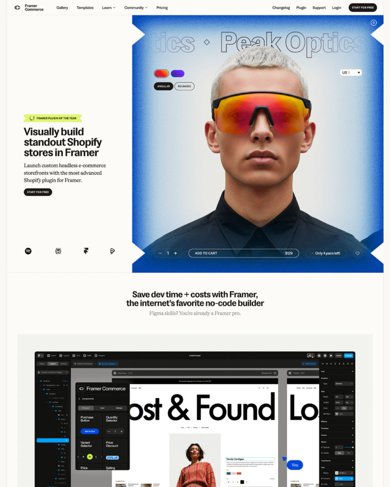 Framer Commerce screenshot