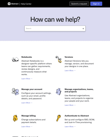 Abstract FAQ screenshot