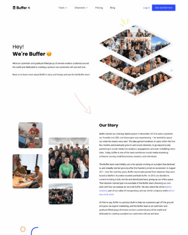 Buffer about us screenshot