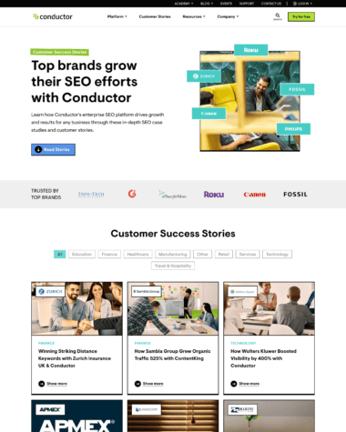 Conductor testimonials screenshot