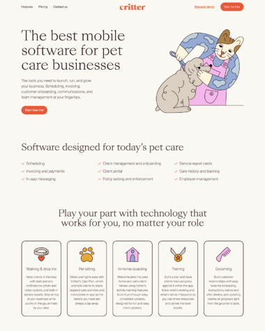 Critter features screenshot