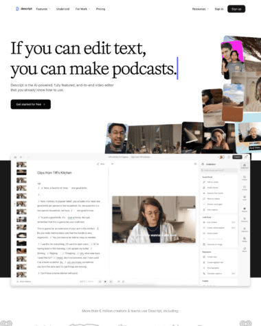Descript screenshot