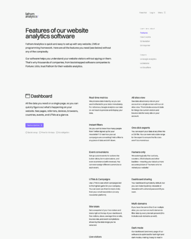 Fathom features screenshot