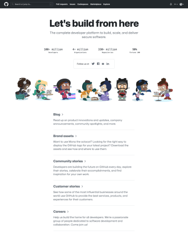 GitHub about us screenshot