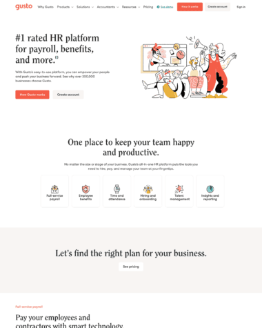 Gusto features screenshot