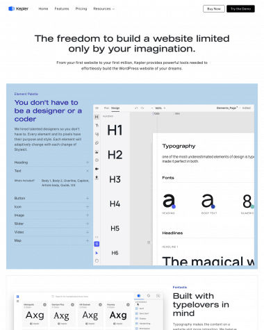Kepler features screenshot