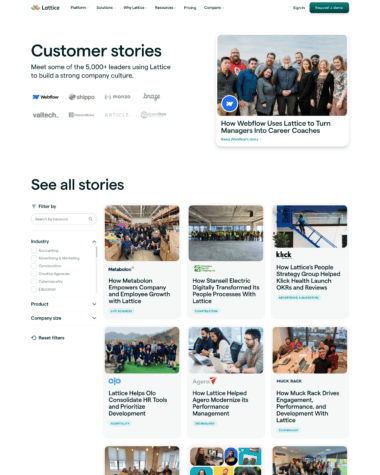 Lattice testimonials screenshot