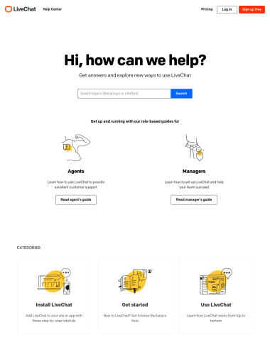 LiveChat FAQ screenshot
