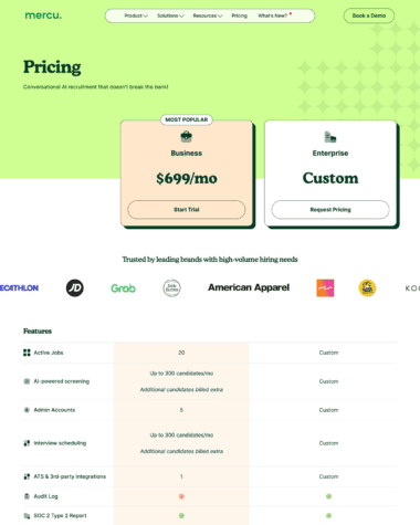 Mercu pricing screenshot