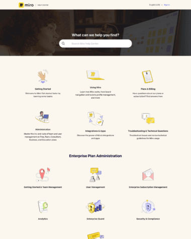 Miro FAQ screenshot