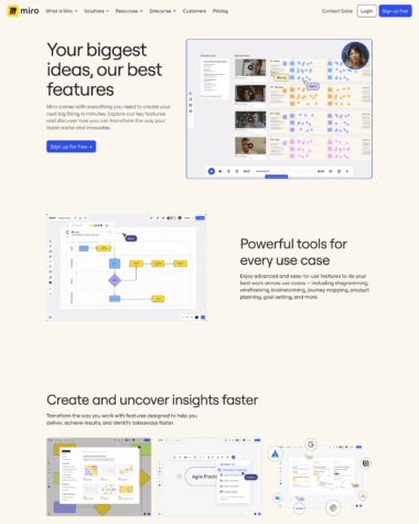 Miro features screenshot