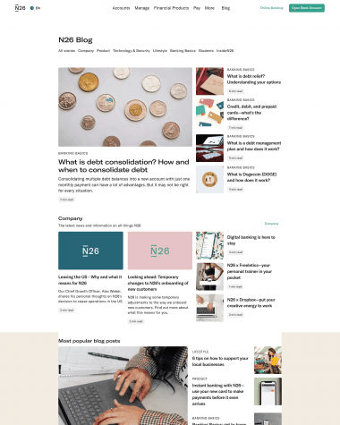 N26 blog screenshot