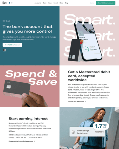 N26 features screenshot