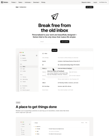 Notion Mail screenshot