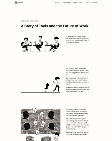 Notion about us screenshot