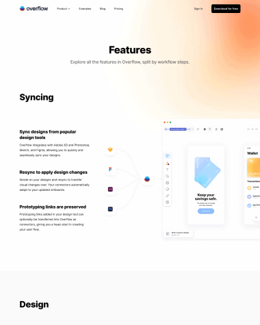 Overflow features screenshot