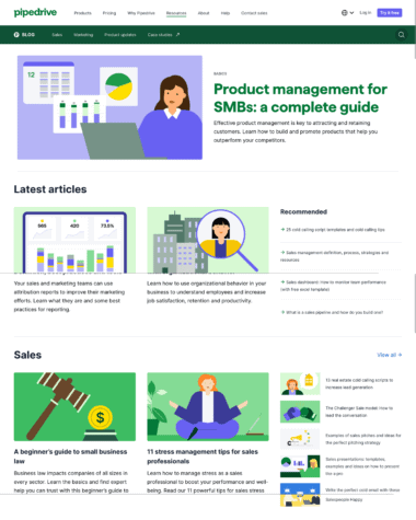 Pipedrive blog screenshot