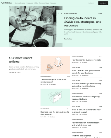 Qonto blog screenshot