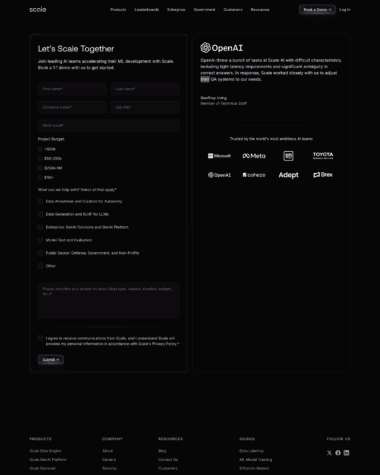 Scale contact us screenshot
