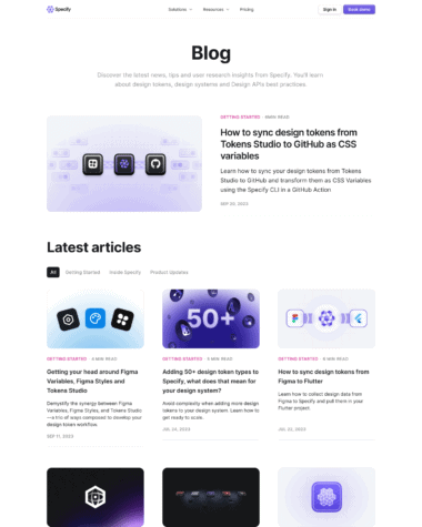 Specify blog screenshot