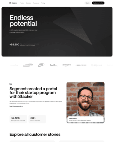 Stacker testimonials screenshot
