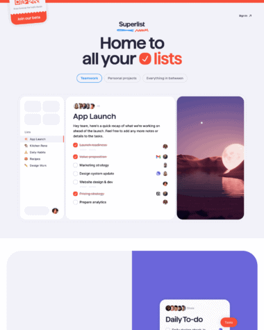 Superlist screenshot