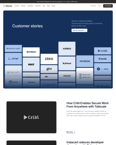 Tailscale testimonials screenshot