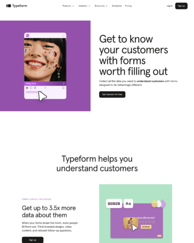 Typeform screenshot