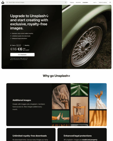 Unsplash+ screenshot